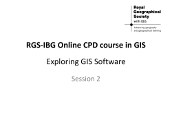 RGS/BECTA Online COURSE IN GIS SESSION 2