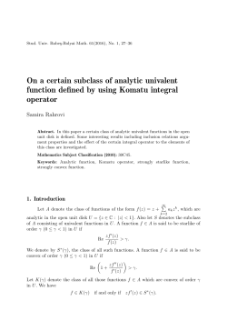 On a certain subclass of analytic univalent function defined by using