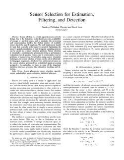 Sensor Selection for Estimation, Filtering, and Detection