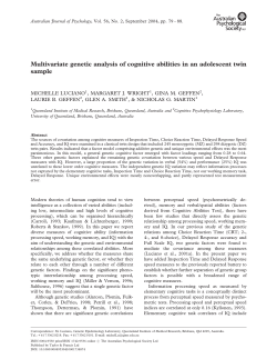 Multivariate genetic analysis of cognitive abilities in an adolescent