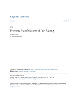 Phonetic Manifestations of /ai/ Raising