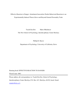 Effective Reaction to Danger: Attachment Insecurities Predict