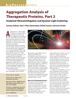 Aggregation Analysis of Therapeutic Proteins, Part 2: Analytical