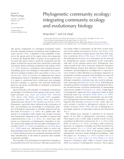 Phylogenetic community ecology: integrating
