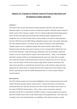 Impacts of a Tsunami on National Antarctic Program