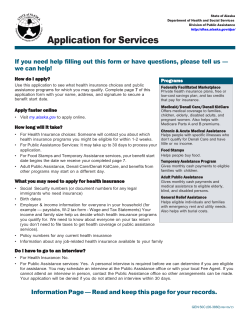 The Application for Services form - DPAweb