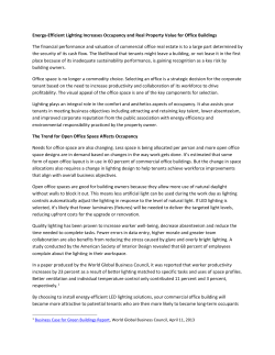 Energy-Efficient Lighting Increases Occupancy and Real