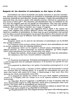 239 Reagents for the detection of antioxidants on thin layers of siliea