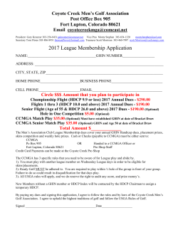 Coyote Creek Men`s Golf Association