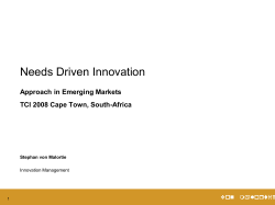 Needs Driven Innovation