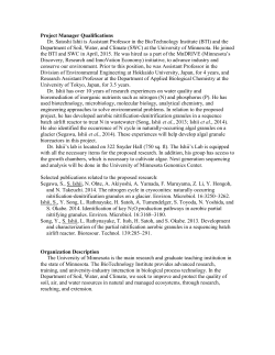 Project Manager Qualifications Dr. Satoshi Ishii is Assistant