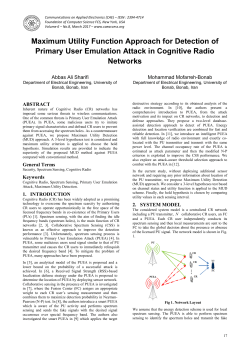 Maximum Utility Function Approach for Detection of Primary User