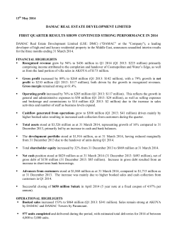 damac real estate development limited first quarter results show