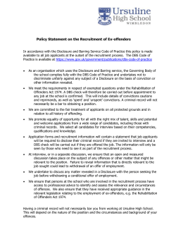 Policy Statement - Emmaus Recruitment