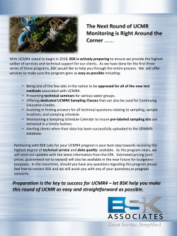The Next Round of UCMR Monitoring is Right
