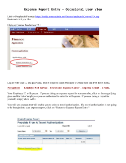 Expense Report Entry - University of Massachusetts Office of the