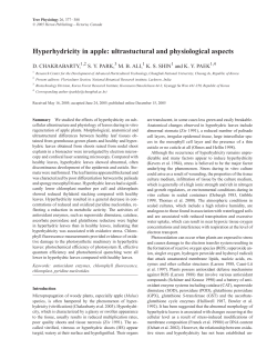 Hyperhydricity in apple: ultrastuctural and physiological aspects