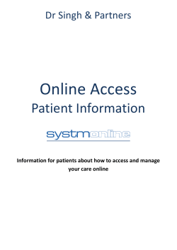Patient on-line Access Information leaflet