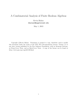 A Combinatorial Analysis of Finite Boolean Algebras