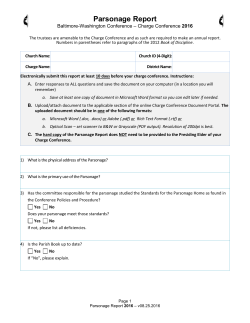 Parsonage Report - Baltimore