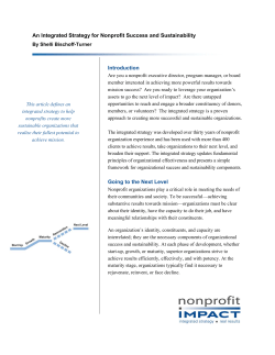 An Integrated Strategy for Nonprofit Success and Sustainability