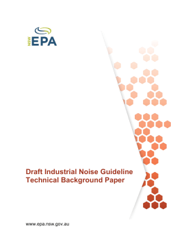 Draft Industrial Noise Guideline Technical Background Paper