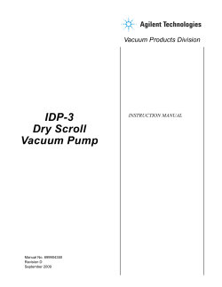 IDP-3 Dry Scroll Vacuum Pump