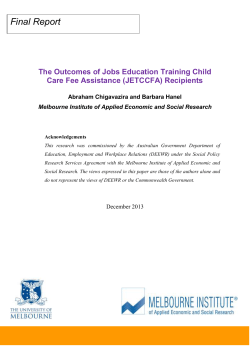 The Outcomes of JETCCFA Recipients