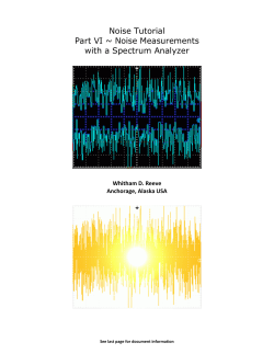 Noise Measurements with a Spectrum Analyzer