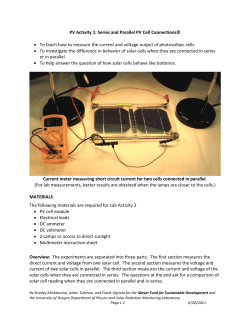 PV Activity 2: Series and Parallel connections