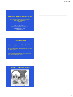 Mindfulness Based Cognitive Therapy