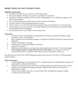 short-term advance instructions