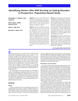 Identifying Dieters Who Will Develop an Eating