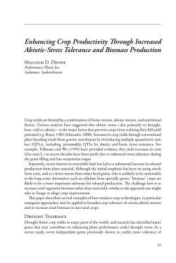 Enhancing Crop Productivity Through Increased Abiotic