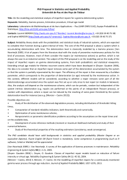 PhD Proposal in Statistics and Applied Probability