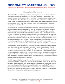 Enhancing Carbon Fiber Properties Much as fiberglass did with