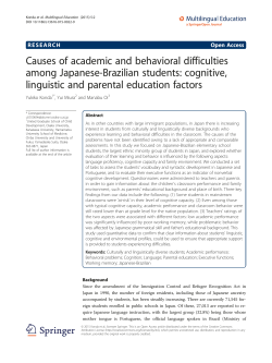 Causes of academic and behavioral difficulties among Japanese