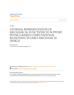 a formal representation of mechanical functions to