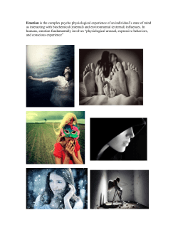Emotion is the complex psycho physiological experience of an