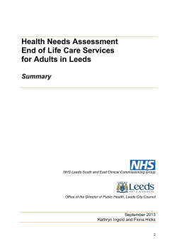 Health Needs Assessment End of Life Care