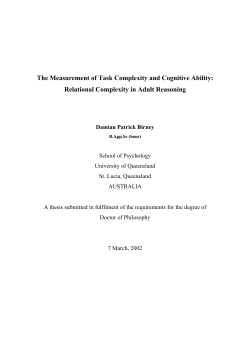 The Measurement of Task Complexity and Cognitive Ability