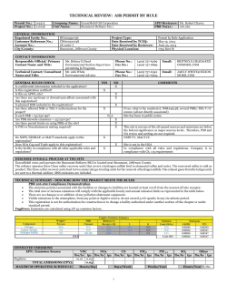 TECHNICAL REVIEW: AIR PERMIT BY RULE Permit No.: 119373