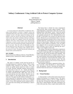 Solitary Confinement: Using Artificial Cells to Protect