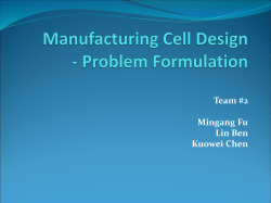 Manufacturing Cell Design Problem Formulation