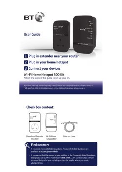 Check box content: User Guide 1 Plug in extender