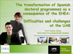 Managing the Change in Doctoral Programmes - UNICA