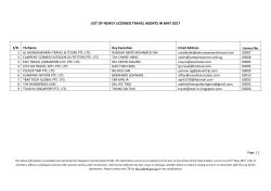 list of newly licensed travel agents in may 2017