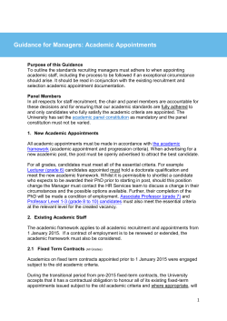 Academic appointment guidance document