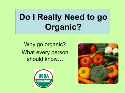 Do I Really Need to go Organic? - District 196 e
