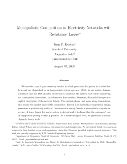 Monopolistic Competition in Electricity Networks with Resistance